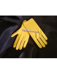Дитячі ошатні рукавички з пальчиками  темно жовті  арт. 2010 
