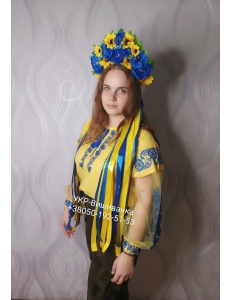 Фото Український віночок  з довгими стрічками арт.129