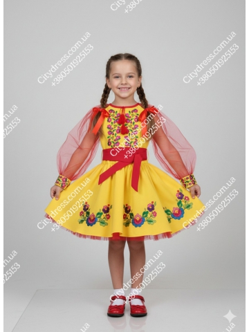 Український фатіновий костюм для дівчинки арт. 2047
