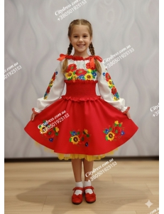 Український фатіновий костюм для дівчинки арт. 2806