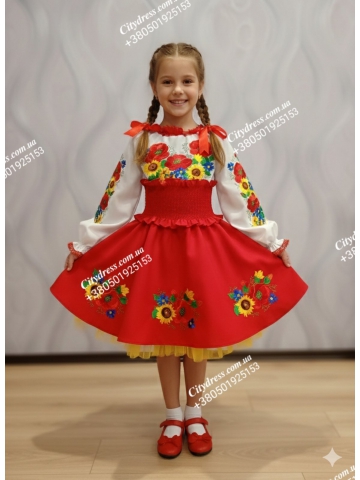 Український фатіновий костюм для дівчинки арт. 2016